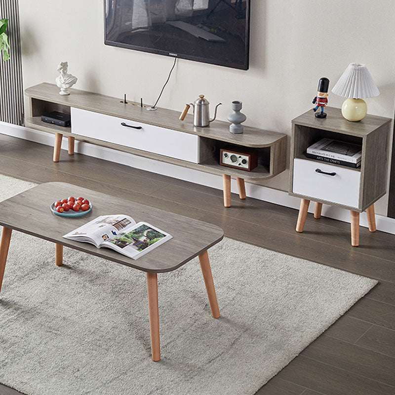 Wooden Media Console TV Stand Contemporary TV Media Stand with Door Clearhalo 'furn' 'furn_tv_stands_entertainment_centers' 'Furniture' 'Living Room Furniture' 'TV Stands & Entertainment Centers' 'TV Stands & Media Storage Furniture' 'tv_stands_entertainment_centers' 5833796