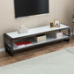 Glam Glass Top Media Console TV Stand Open Shelving TV Stand Console