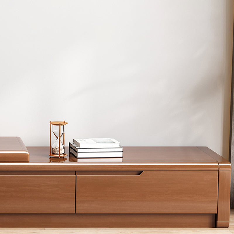 Rubberwood TV Stand Console Traditional TV Console with Drawers Clearhalo 'furn' 'furn_tv_stands_entertainment_centers' 'Furniture' 'Living Room Furniture' 'TV Stands & Entertainment Centers' 'TV Stands & Media Storage Furniture' 'tv_stands_entertainment_centers' 5833827