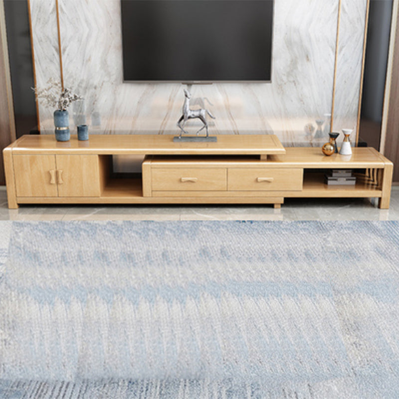 Rubberwood TV Stand Console Traditional TV Console with Drawers 83.5"L x 16"W x 16.5"H Wood Clearhalo 'furn' 'furn_tv_stands_entertainment_centers' 'Furniture' 'Living Room Furniture' 'TV Stands & Entertainment Centers' 'TV Stands & Media Storage Furniture' 'tv_stands_entertainment_centers' 5833831