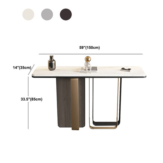 Tabella di accento glam largo 13 "Tabella dell'accento della console rettangolo di pietra