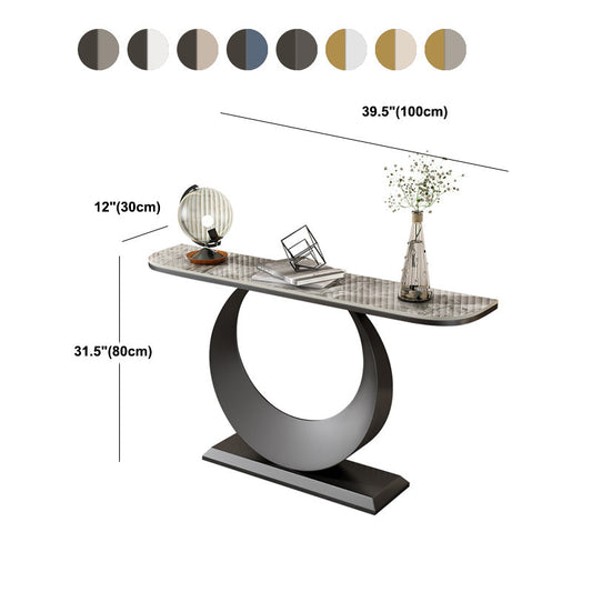 Tabella della console resistente alle macchie 11,8 "W tavolo da glam mezza luna glam