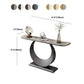 Tabella della console resistente alle macchie 11,8 "W tavolo da glam mezza luna glam