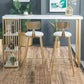 Glam 1/3 Pieces Bar Table Set Rectangle Wood Counter Table with High Stools for Cafe Clearhalo 'Bar Furniture' 'furn' 'furn_home_bar_bar_sets' 'Furniture' 'Home Bars & Bar Sets' 'home_bar_bar_sets' 'Kitchen & Dining Furniture' 5838331