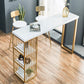 Glam 1/3 Pieces Bar Table Set Rectangle Wood Counter Table with High Stools for Cafe Clearhalo 'Bar Furniture' 'furn' 'furn_home_bar_bar_sets' 'Furniture' 'Home Bars & Bar Sets' 'home_bar_bar_sets' 'Kitchen & Dining Furniture' 5838333