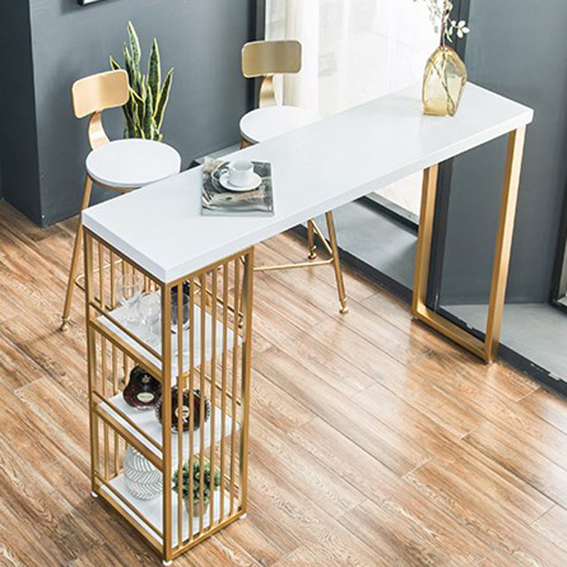 Glam 1/3 Pieces Bar Table Set Rectangle Wood Counter Table with High Stools for Cafe Clearhalo 'Bar Furniture' 'furn' 'furn_home_bar_bar_sets' 'Furniture' 'Home Bars & Bar Sets' 'home_bar_bar_sets' 'Kitchen & Dining Furniture' 5838333