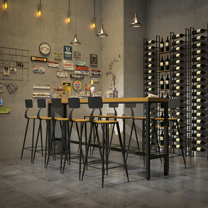 Industrial 1/2/6/11 Pieces Solid Wood Bar Table Set Rectangular Counter Set for Home Use Clearhalo 'Bar Furniture' 'furn' 'furn_home_bar_bar_sets' 'Furniture' 'Home Bars & Bar Sets' 'home_bar_bar_sets' 'Kitchen & Dining Furniture' 5838355
