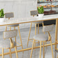 Industrial 1/2/7 Pieces Bar Table Set Rectangle Marble Counter Table with High Stools