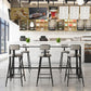 Industrial 1/2/7 Pieces Bar Table Set Rectangle Marble Counter Table with High Stools