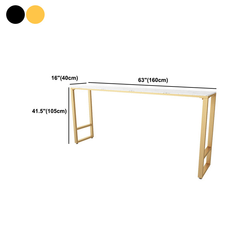 Industrial 1/2/7 Pieces Bar Table Set Rectangle Marble Counter Table with High Stools