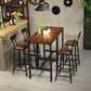 Juego de mesa de Bar Industrial de 1/3/4/5 piezas, mesa cuadrada de madera de pino para cafetería