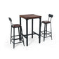 Juego de mesa de Bar Industrial de 1/3/4/5 piezas, mesa cuadrada de madera de pino para cafetería