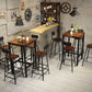 Juego de mesa de Bar Industrial de 1/3/4/5 piezas, mesa cuadrada de madera de pino para cafetería