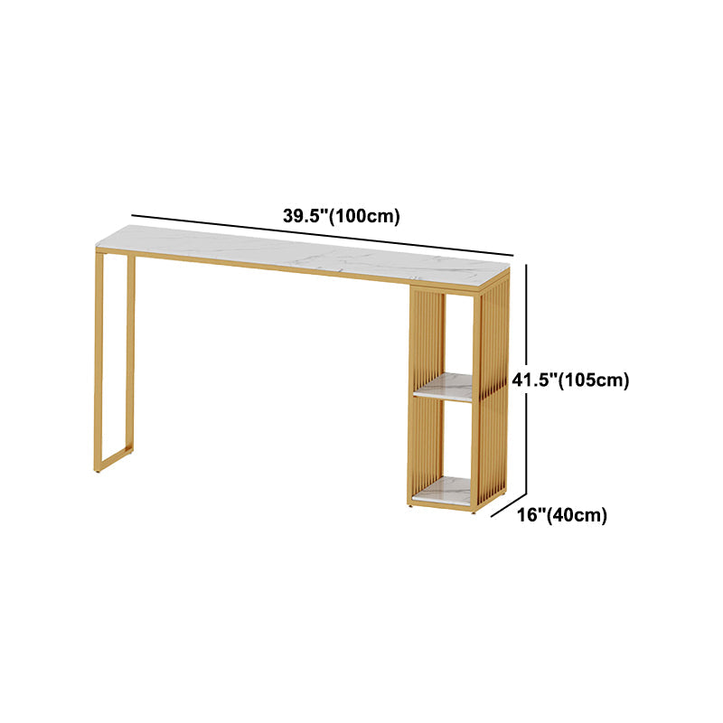 Nordic Glam 1/3 Pieces Bar Table Set Rectangle Marble Counter Table with High Stools Clearhalo 'Bar Furniture' 'furn' 'furn_home_bar_bar_sets' 'Furniture' 'Home Bars & Bar Sets' 'home_bar_bar_sets' 'Kitchen & Dining Furniture' 5838421