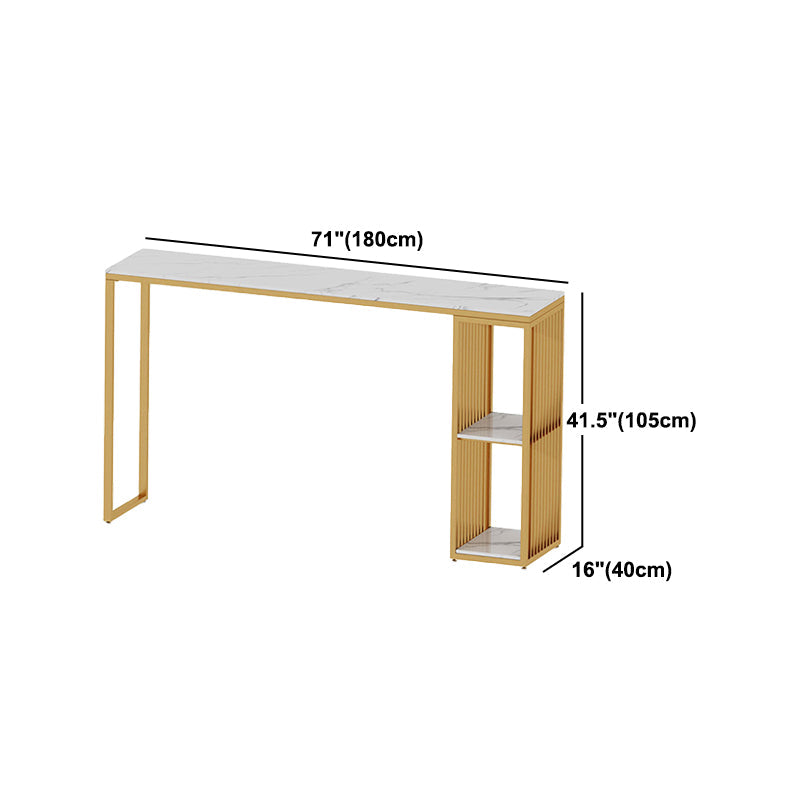 Nordic Glam 1/3 Pieces Bar Table Set Rectangle Marble Counter Table with High Stools Clearhalo 'Bar Furniture' 'furn' 'furn_home_bar_bar_sets' 'Furniture' 'Home Bars & Bar Sets' 'home_bar_bar_sets' 'Kitchen & Dining Furniture' 5838425