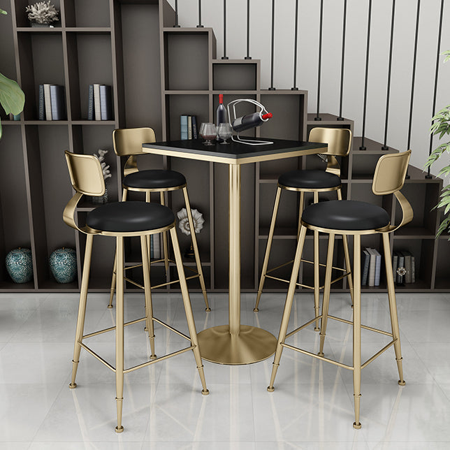 Glam 1/3/5 Pieces Faux Marble Bar Table Set Fixed Table Counter Set for Home Use