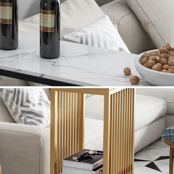 Glam 1/3 Pieces Bar Table Set Rectangle Marble Counter Table for Kitchen Clearhalo 'Bar Furniture' 'furn' 'furn_home_bar_bar_sets' 'Furniture' 'Home Bars & Bar Sets' 'home_bar_bar_sets' 'Kitchen & Dining Furniture' 5838483