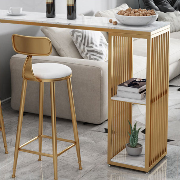 Glam 1/3 Pieces Bar Table Set Rectangle Marble Counter Table for Kitchen Clearhalo 'Bar Furniture' 'furn' 'furn_home_bar_bar_sets' 'Furniture' 'Home Bars & Bar Sets' 'home_bar_bar_sets' 'Kitchen & Dining Furniture' 5838484