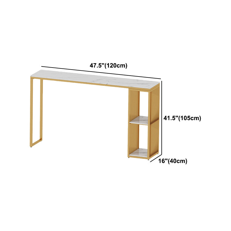 Glam 1/3 Pieces Bar Table Set Rectangle Marble Counter Table for Kitchen Clearhalo 'Bar Furniture' 'furn' 'furn_home_bar_bar_sets' 'Furniture' 'Home Bars & Bar Sets' 'home_bar_bar_sets' 'Kitchen & Dining Furniture' 5838486