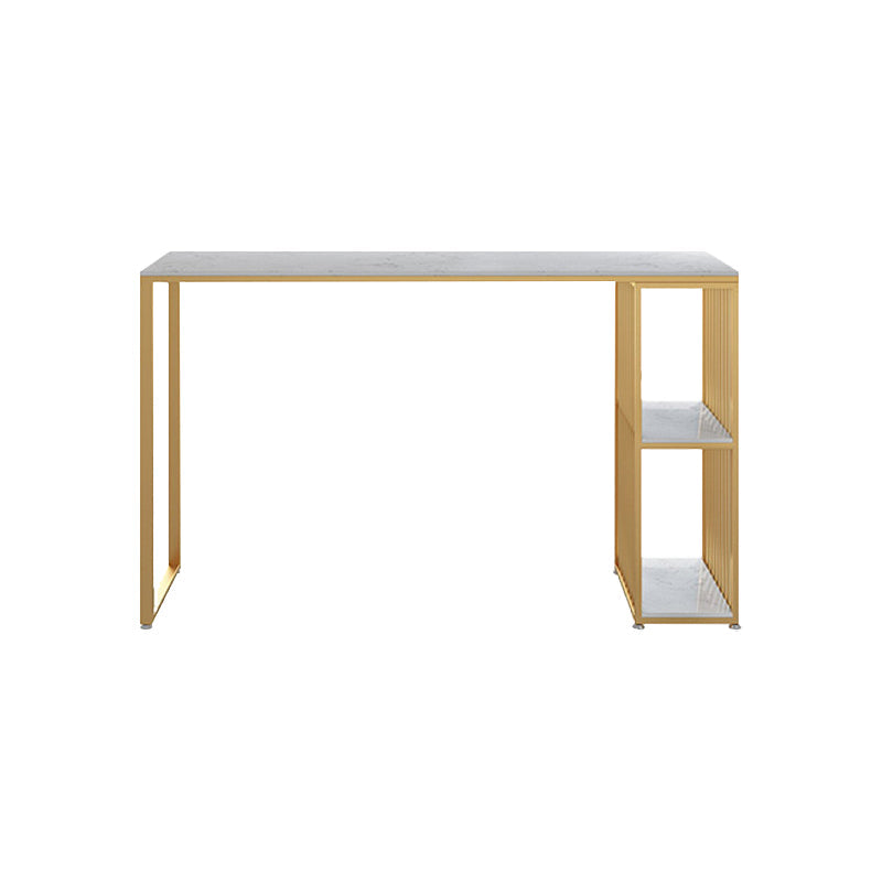 Industrial 1/3 Pieces Bar Table Set Rectangle Marble Counter Table with High Stools White 71"L x 16"W Clearhalo 'Bar Furniture' 'furn' 'furn_home_bar_bar_sets' 'Furniture' 'Home Bars & Bar Sets' 'home_bar_bar_sets' 'Kitchen & Dining Furniture' 5838496