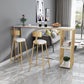 Industrial 1/3 Pieces Bar Table Set Rectangle Marble Counter Table with High Stools 3 Pieces: Table, 2 White Stools Clearhalo 'Bar Furniture' 'furn' 'furn_home_bar_bar_sets' 'Furniture' 'Home Bars & Bar Sets' 'home_bar_bar_sets' 'Kitchen & Dining Furniture' 5838497