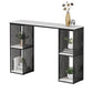 Industrial 1/3 Pieces Bar Table Set Rectangle Marble Counter Table with High Stools Matte White 79"L x 16"W Clearhalo 'Bar Furniture' 'furn' 'furn_home_bar_bar_sets' 'Furniture' 'Home Bars & Bar Sets' 'home_bar_bar_sets' 'Kitchen & Dining Furniture' 5838498