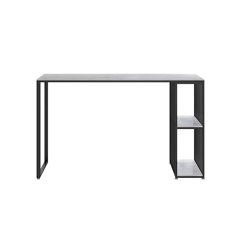 Industrial 1/3 Pieces Bar Table Set Rectangle Marble Counter Table with High Stools Matte White 71"L x 16"W Clearhalo 'Bar Furniture' 'furn' 'furn_home_bar_bar_sets' 'Furniture' 'Home Bars & Bar Sets' 'home_bar_bar_sets' 'Kitchen & Dining Furniture' 5838501