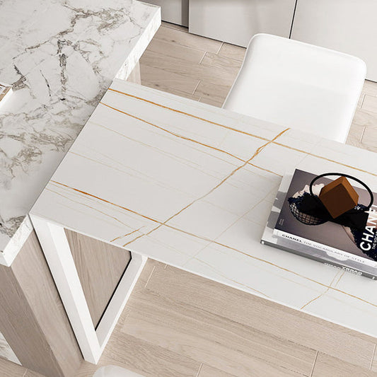 Moderne 1/2/5 Stücke gesinterte Steinkneipentisch Set Metall Tischzähler