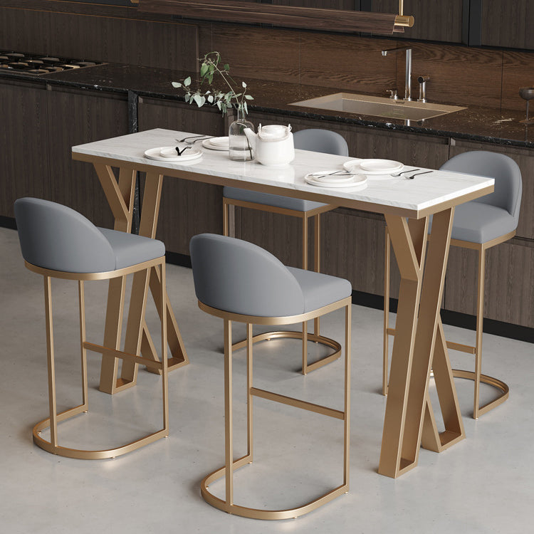 Juego de mesa de bar Glam, mesa de bar rectangular de piedra de 1/2/5 piezas con taburetes altos