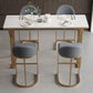Juego de mesa de bar Glam, mesa de bar rectangular de piedra de 1/2/5 piezas con taburetes altos