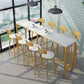 1/7 Pieces Luxurious Rectangular Pub Table Set Artificial Marble Top Counter Table Set