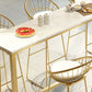 1/7 Pieces Luxurious Rectangular Pub Table Set Artificial Marble Top Counter Table Set