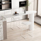 Modern 1/2/3/5 Pieces Bar Table Set Rectangle Stone Bar Table with High Stools 3 Pieces: Table, 2 White Stools Clearhalo 'Bar Furniture' 'furn' 'furn_home_bar_bar_sets' 'Furniture' 'Home Bars & Bar Sets' 'home_bar_bar_sets' 'Kitchen & Dining Furniture' 5838628
