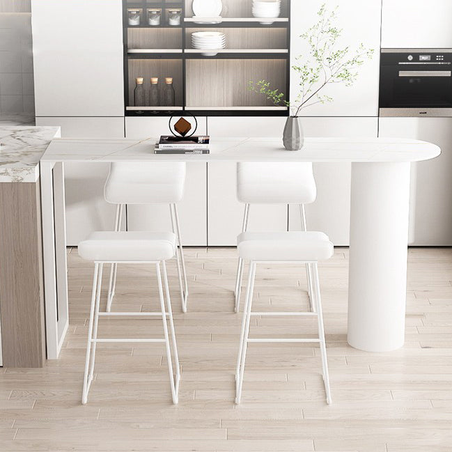 Modern 1/2/3/5 Pieces Bar Table Set Rectangle Stone Bar Table with High Stools Clearhalo 'Bar Furniture' 'furn' 'furn_home_bar_bar_sets' 'Furniture' 'Home Bars & Bar Sets' 'home_bar_bar_sets' 'Kitchen & Dining Furniture' 5838630