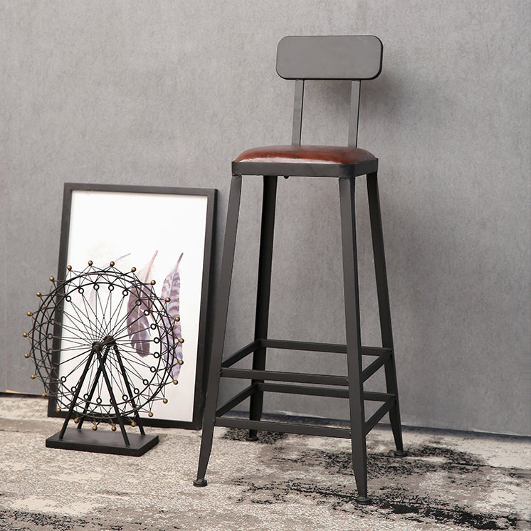 1/4/7 Pieces Industrial Rectangular Pub Table Set Wooden Counter Table with High Stools Black 30"H Stool (Single) Clearhalo 'Bar Furniture' 'furn' 'furn_home_bar_bar_sets' 'Furniture' 'Home Bars & Bar Sets' 'home_bar_bar_sets' 'Kitchen & Dining Furniture' 5838663