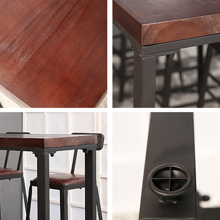 1/4/7 Pieces Industrial Rectangular Pub Table Set Wooden Counter Table with High Stools Clearhalo 'Bar Furniture' 'furn' 'furn_home_bar_bar_sets' 'Furniture' 'Home Bars & Bar Sets' 'home_bar_bar_sets' 'Kitchen & Dining Furniture' 5838669