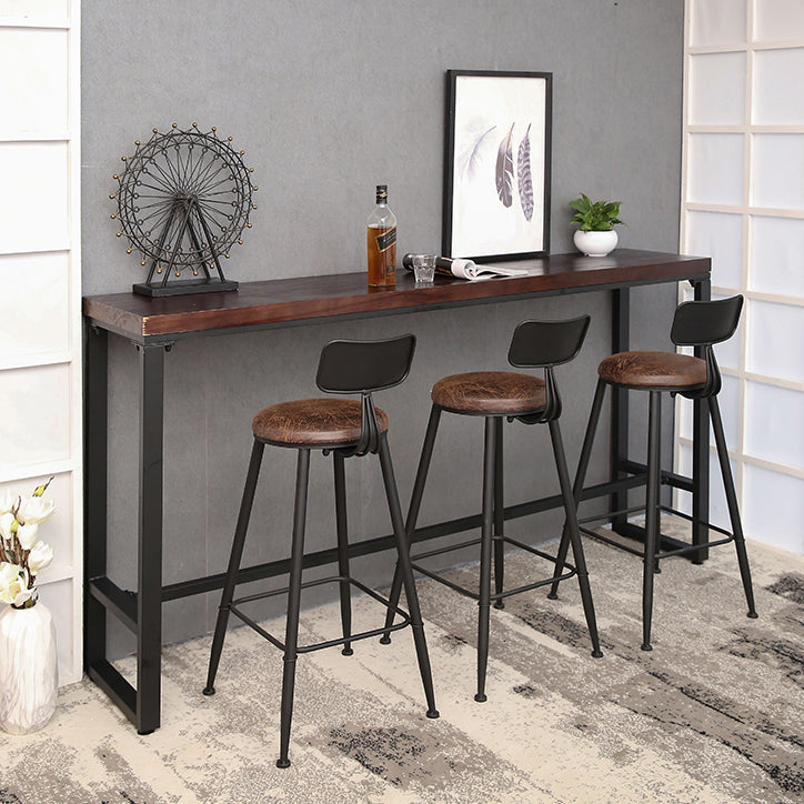 1/4/7 Pieces Industrial Rectangular Pub Table Set Wooden Counter Table with High Stools Clearhalo 'Bar Furniture' 'furn' 'furn_home_bar_bar_sets' 'Furniture' 'Home Bars & Bar Sets' 'home_bar_bar_sets' 'Kitchen & Dining Furniture' 5838672