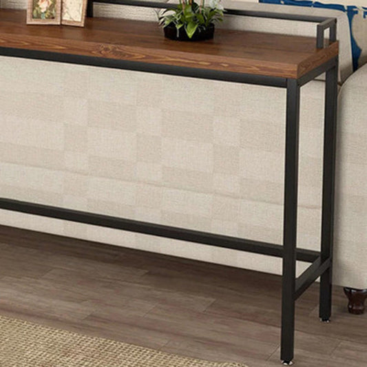 Tavolo da bar in legno di pino rettangolo tavolo da bar lussuoso con base di cavalletto in nero