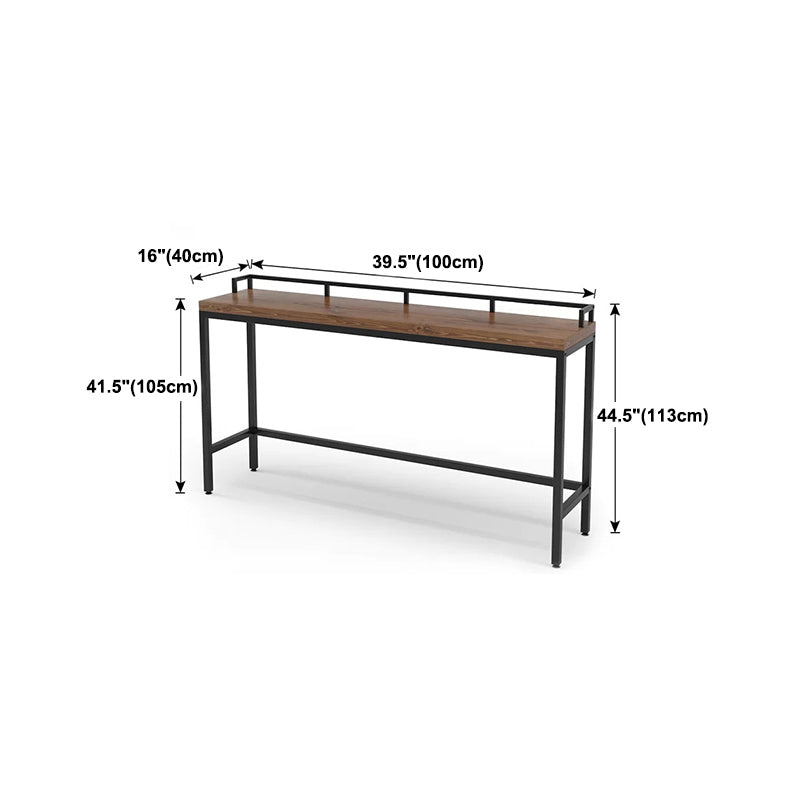 Tavolo da bar in legno di pino rettangolo tavolo da bar lussuoso con base di cavalletto in nero