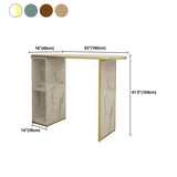 Wood Bar Table with Storage Glam Pub Table with Double Pedestal Clearhalo 'Bar Furniture' 'Bar Tables' 'bar_tables' 'furn' 'furn_bar_tables' 'Furniture' 'Kitchen & Dining Furniture' 5838767