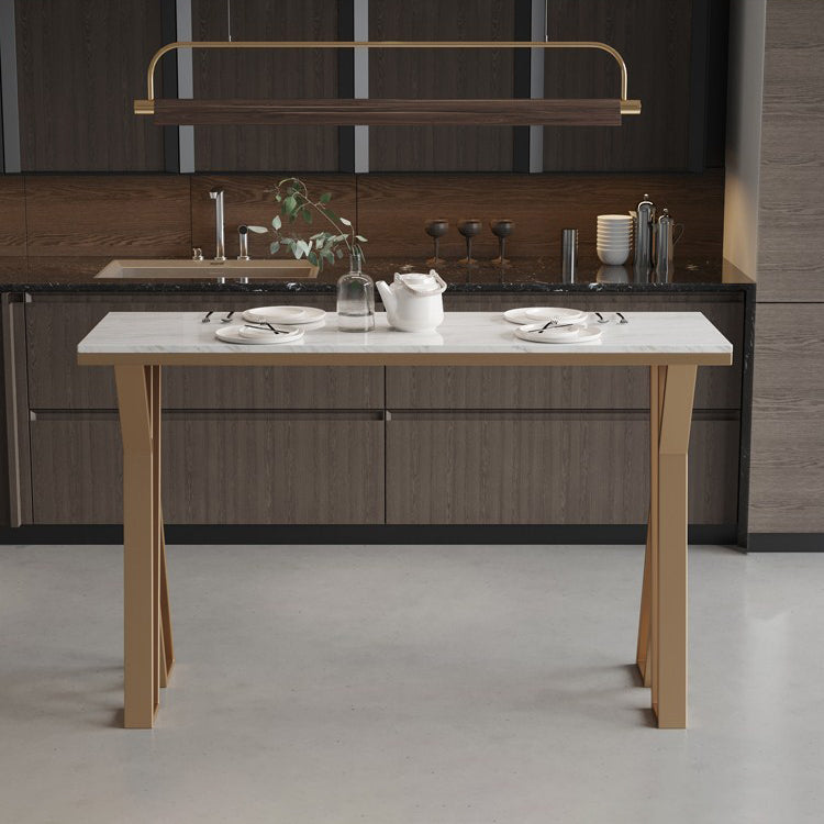 Tavolo da bistrot moderno con tavolo da bar in marmo bianco doppio piedistallo