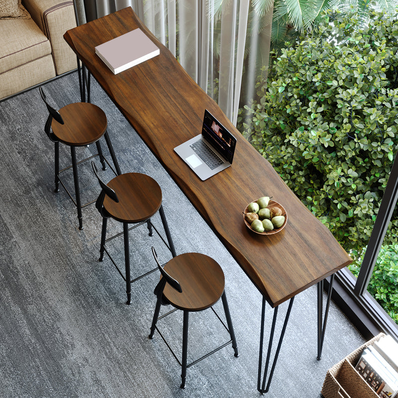 Rettangolo tavolo da banco di altezza moderna gambe in metallo altezza tavolo da pranzo in naturale