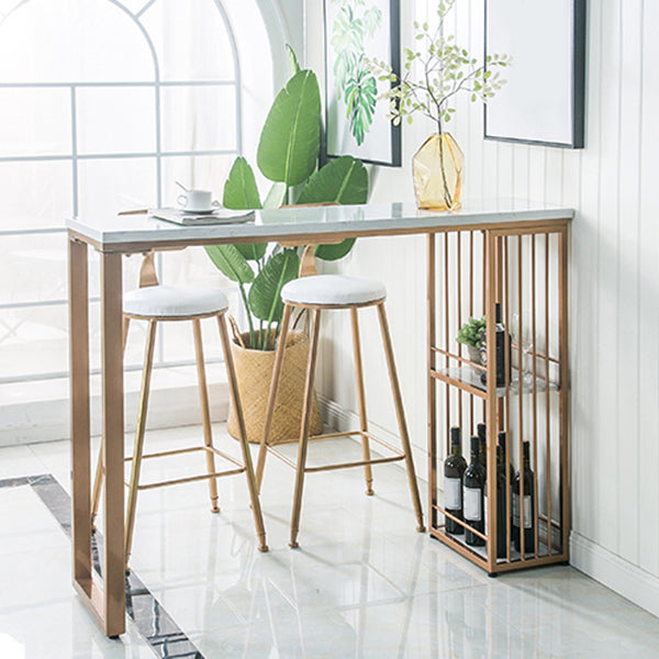 Tavolo da pub in altezza della barra del rettangolo industriale con tavolo da bar di bistrot in marmo di stoccaggio