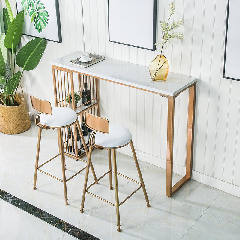 Tavolo da pub in altezza della barra del rettangolo industriale con tavolo da bar di bistrot in marmo di stoccaggio