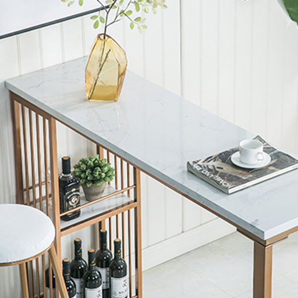 Tavolo da pub in altezza della barra del rettangolo industriale con tavolo da bar di bistrot in marmo di stoccaggio