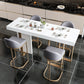 Glam Marble White Counter Height Table Rectangle Indoor Bistro Bar Table Without Chairs Clearhalo 'Bar Furniture' 'Bar Tables' 'bar_tables' 'furn' 'furn_bar_tables' 'Furniture' 'Kitchen & Dining Furniture' 5838922