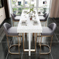 Glam Marble White Counter Height Table Rectangle Indoor Bistro Bar Table Clearhalo 'Bar Furniture' 'Bar Tables' 'bar_tables' 'furn' 'furn_bar_tables' 'Furniture' 'Kitchen & Dining Furniture' 5838927