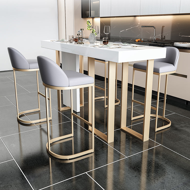 Glam Marble White Counter Height Table Rectangle Indoor Bistro Bar Table Clearhalo 'Bar Furniture' 'Bar Tables' 'bar_tables' 'furn' 'furn_bar_tables' 'Furniture' 'Kitchen & Dining Furniture' 5838929