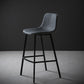 Faux Leather Saddle Seat Barstool Contemporary Armless Bar Stool with 4 Black Legs Grey 1 Piece Clearhalo 'Bar Furniture' 'Bar Stools' 'bar_stools' 'furn' 'furn_bar_stools' 'Furniture' 'Kitchen & Dining Furniture' 5838939