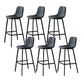 Faux Leather Saddle Seat Barstool Contemporary Armless Bar Stool with 4 Black Legs Grey 6 Piece Set Clearhalo 'Bar Furniture' 'Bar Stools' 'bar_stools' 'furn' 'furn_bar_stools' 'Furniture' 'Kitchen & Dining Furniture' 5838945